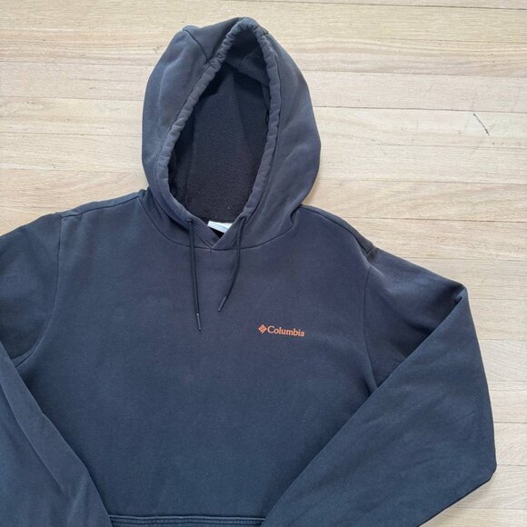 Columbia black hoodie with orange logo men’s size Large - Picture 2 of 7
